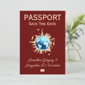 カスタムおもしろい宛先Passport日付の保存 招待状 (スタンド正面)