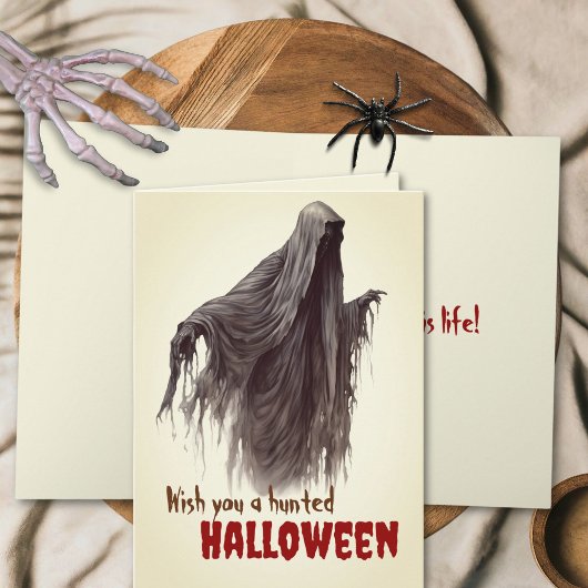 カスタムおもしろい幽霊のよく出る不気味ハロウィン カード