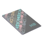 カスタムおもしろい抽象芸術円の正方形パーツパターン ノートブック (右側)