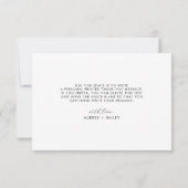 カスタムおもしろい書道ハートバナ結婚ー サンキューカード (裏面)