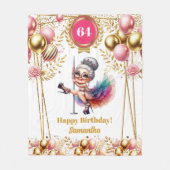 カスタムおもしろい毛布おばあちゃん誕生日ギフト フリースブランケット (正面)