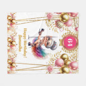 カスタムおもしろい毛布おばあちゃん誕生日ギフト フリースブランケット (正面(横))