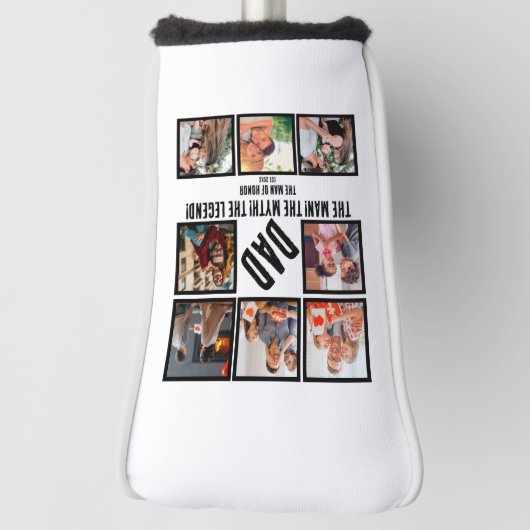 カスタムおもしろい父の日パパギフト8 Photo Collage ゴルフヘッドカバー (回転90)