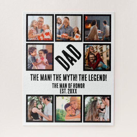 カスタムおもしろい父の日パパギフト8 Photo Collage ジグソーパズル (縦)