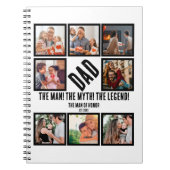 カスタムおもしろい父の日パパギフト8 Photo Collage ノートブック (正面)