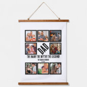 カスタムおもしろい父の日8写真コラージュ 吊り下げ型タペストリー (正面)
