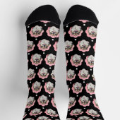 カスタムおもしろい犬写真 ソックス (上部)