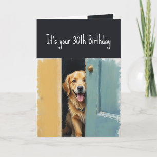 カスタムおもしろい犬30その他の年の誕生日 カード