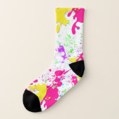 カスタムおもしろい絵を描クール（ばちゃばちゃ）跳ねるパーティー ソックス (左外側)