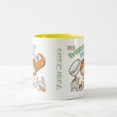 カスタムおもしろい羊 |私の幸せなピルGetYerGoat ツートーンマグカップ (中央)