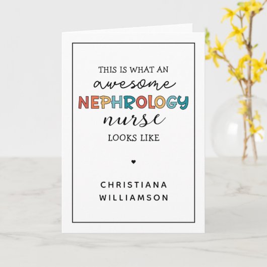 カスタムおもしろい腎症ナース素晴らし上昇 カード (黄色い花)