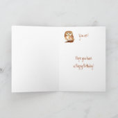 カスタムおもしろい隣人？誕生日、賢いフクロウのユーモア カード (内部)