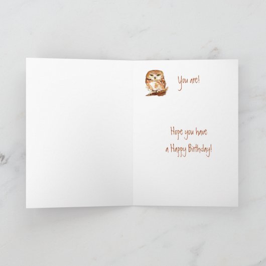 カスタムおもしろい隣人?誕生日、賢いフクロウのユーモア カード (内部)