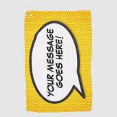 カスタムおもしろい音声バブル漫画帳 ゴルフタオル (正面)