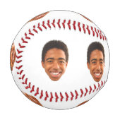 カスタムおもしろい顔切り抜きフォトキッズ 野球ボール (正面左)