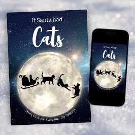 カスタムおもしろい黒猫サンタクリスマス シーズンカード