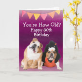 カスタムおもしろい80歳の誕生日 カード (黄色い花)