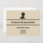 カスタムおもしろいBoot House Moving Announcement 案内ポストカード (正面/裏面)