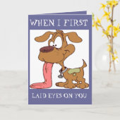 カスタムおもしろいGREETING CARD – 犬 – 愛 – 贈り物 カード (黄色い花)