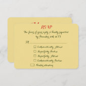 カスタムおもしろいHoliday Christmas Wedding Invite RSVP (正面/裏面)