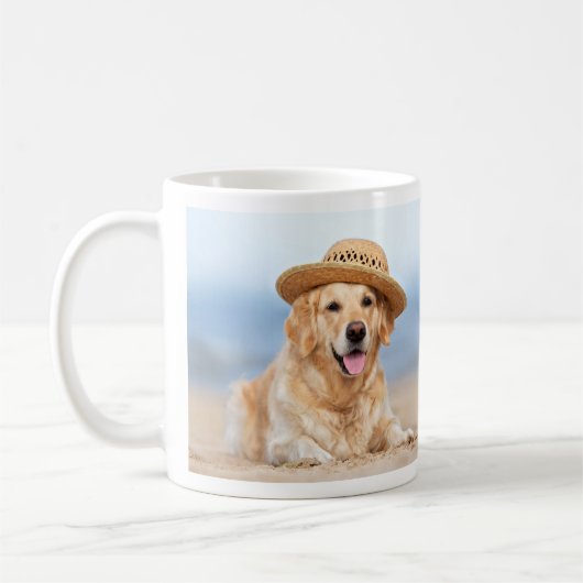 カスタムおもしろいPet Photo私は私の犬とだけ話している コーヒーマグカップ (左)