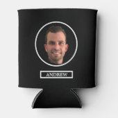 カスタムおもしろいPhoto Groomsman Gift Black and White 缶クーラー (正面)