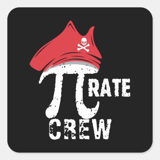 カスタムおもしろいPi Day Pirate Crew Matchingパーティー スクエアシール (正面)