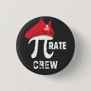 カスタムおもしろいPi Day Pirate Crew Matchingパーティー 缶バッジ