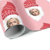 カスタムおもしろいSanta Claus顔と写真 ラッピングペーパー (ロールコーナー)