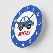 カスタムおもちゃ車の壁の時計ベッドルーム子供へ子供部屋 ラウンド壁時計 (傾斜)