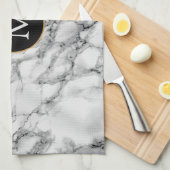 カスタムお使いのレターキッチンタオル大理石デザイン キッチンタオル (四つ折り)