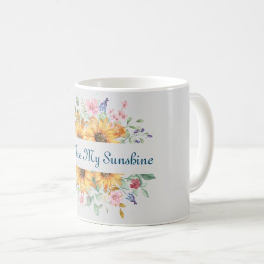 カスタムお前は俺の日差しとヒマワリ コーヒーマグカップ (正面右)