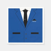 カスタムお名前ナプキンズブルースーツとネクタイ スタンダードカクテルナプキン (正面)