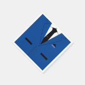 カスタムお名前ナプキンズブルースーツとネクタイ スタンダードカクテルナプキン (角)