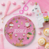 カスタムお名前メリークリスマス紙プレート。 ペーパープレート (パーティー)