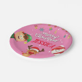 カスタムお名前メリー・クリスマス ペーパープレート (アングル)