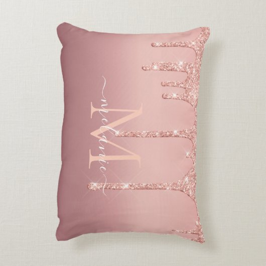 カスタムお名前レターバラ金ゴールドアクセント枕 アクセントクッション (裏面(縦))