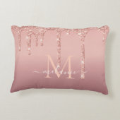 カスタムお名前レターバラ金ゴールドアクセント枕 アクセントクッション (裏面)