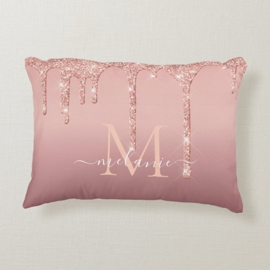 カスタムお名前レターバラ金ゴールドアクセント枕 アクセントクッション (裏面)