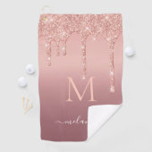 カスタムお名前レターバラ金ゴールドゴルフタオル ゴルフタオル (インサイチュ)