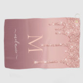 カスタムお名前レターバラ金ゴールドゴルフタオル ゴルフタオル (横)