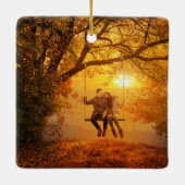 カスタムお土産キャンピングコラージキャンパーズ写真 セラミックオーナメント (裏面)