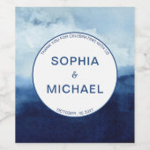 カスタムお客さま結婚へ贈り物の水彩 ワインラベル (シングルラベル)