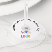 カスタムお客様のロゴまたは写真と文字ワイングラスラベル ワイングラスタグ (クローズアップ)