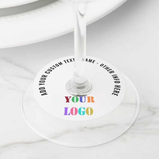 カスタムお客様のロゴまたは写真と文字ワイングラスラベル ワイングラスタグ (クローズアップ)