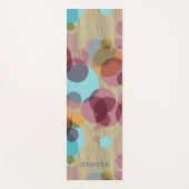 カスタムお尻お洒落水玉模様アートオンウッドフェイク ヨガマット (正面)