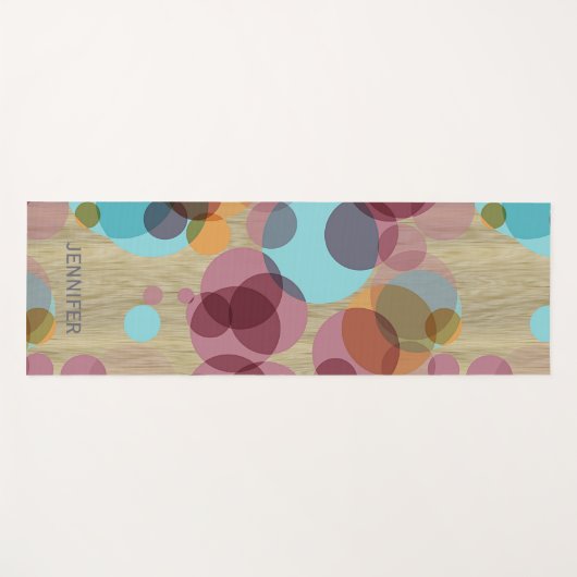 カスタムお尻お洒落水玉模様アートオンウッドフェイク ヨガマット (正面(横))