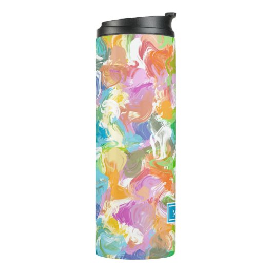 カスタムお尻サカラフルマー絵を描(ばちゃばちゃ)跳ねるアート タンブラー (回転左)