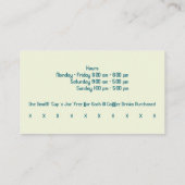 カスタムお尻モダンスタイルコーヒーショップ&パンチ 名刺 (裏面)