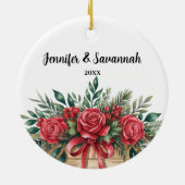 カスタムお最高の友達ギフトBFFクリスマスギフト セラミックオーナメント (裏面)